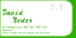 david neder business card